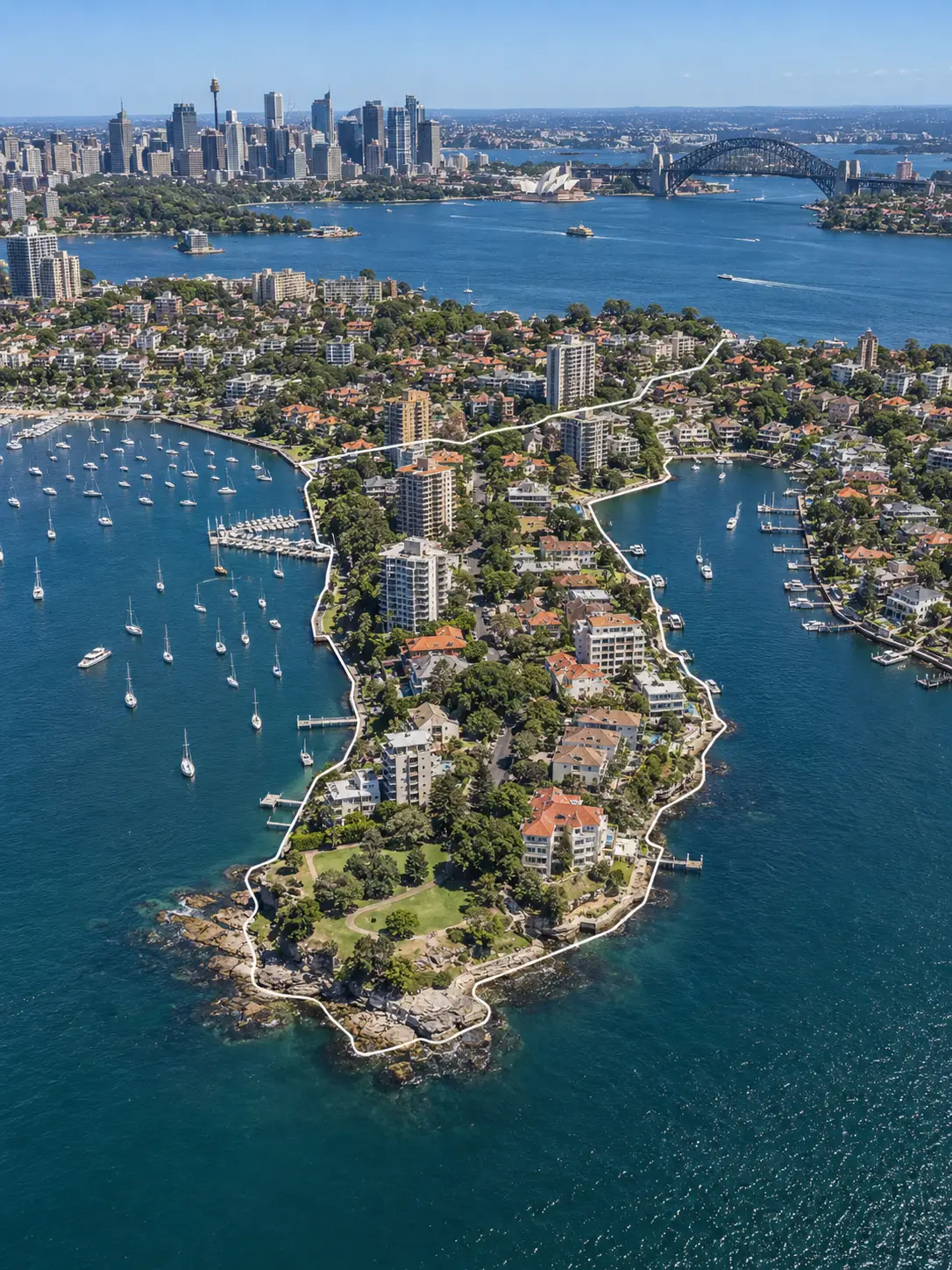 Aerial view of Darling Point, Sydney